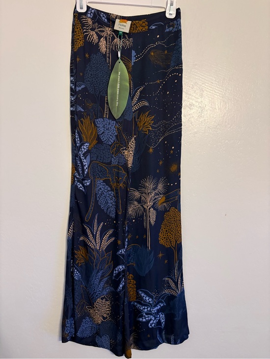 FARM Rio Dresses & Skirts - FARM Rio Navy Botanical Scene Maxi Skirt with Gold Accents